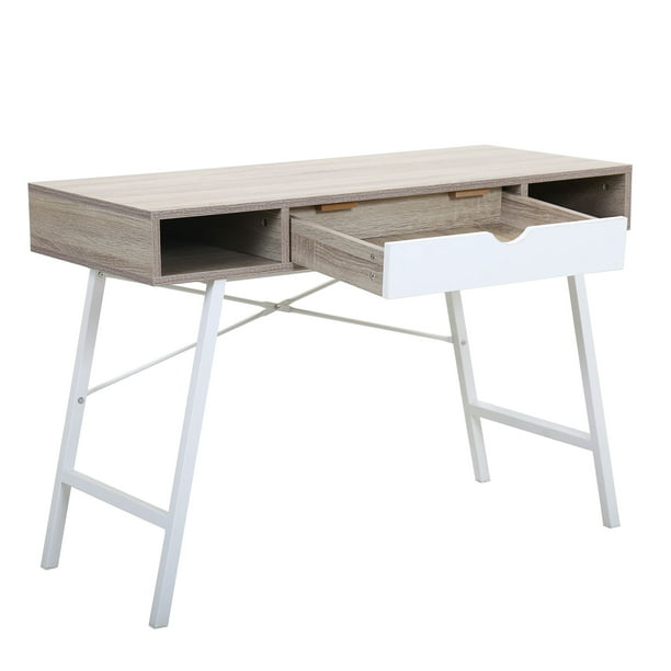 Writing Desk White 109.5x45x77.5 cm Wood Home Office Furniture